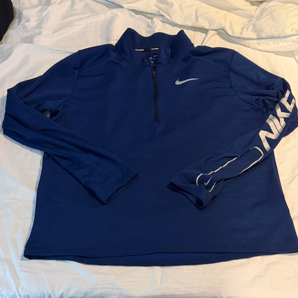 Nike Navy Long Sleeve Running Top Large